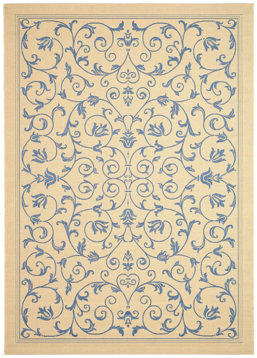 Safavieh Courtyard cy2098 - 3101 Natural / Blue Rugs - Safavieh - cy2098 - 3101 - 6
