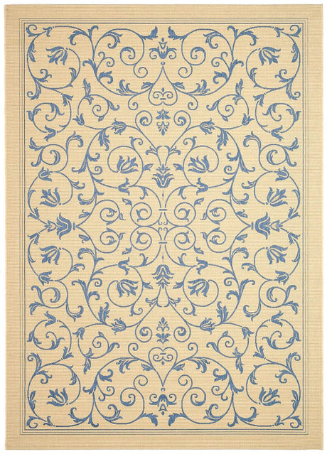 Safavieh Courtyard cy2098 - 3101 Natural / Blue Rugs - Safavieh - cy2098 - 3101 - 6