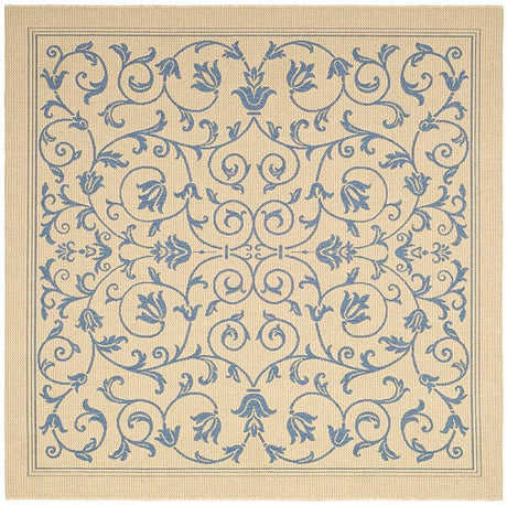 Safavieh Courtyard cy2098 - 3101 Natural / Blue Rugs - Safavieh - cy2098 - 3101 - 7sq