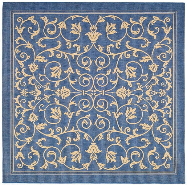 Safavieh Courtyard cy2098 - 3103 Blue / Natural Rugs - Safavieh - cy2098 - 3103 - 7sq