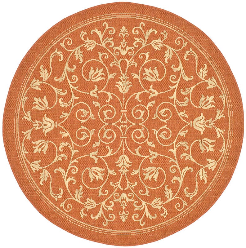 Safavieh Courtyard cy2098 - 3202 Terracotta / Natural Rugs - Safavieh - cy2098 - 3202 - 5r