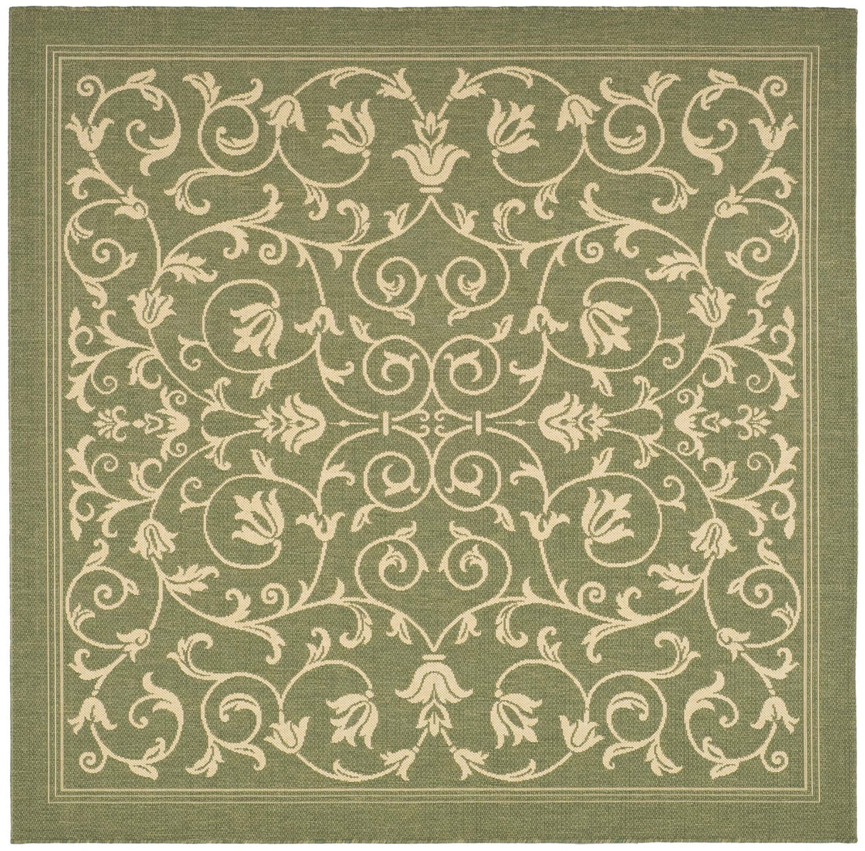 Safavieh Courtyard Cy2098 Olive/Natural Rug - Safavieh - cy2098 - 1e06 - 4sq