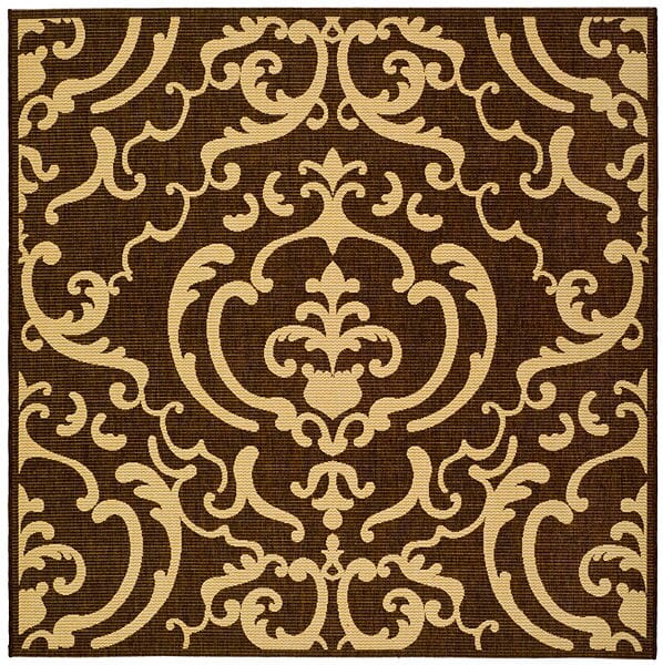 Safavieh Courtyard cy2663 - 3409 Chocolate / Natural Rugs - Safavieh - cy2663 - 3409 - 7sq