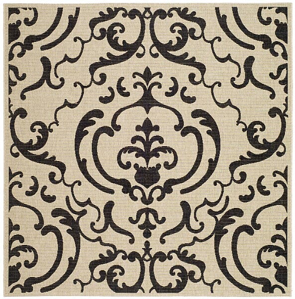 Safavieh Courtyard cy2663 - 3901 Sand / Black Rugs - Safavieh - cy2663 - 3901 - 7sq