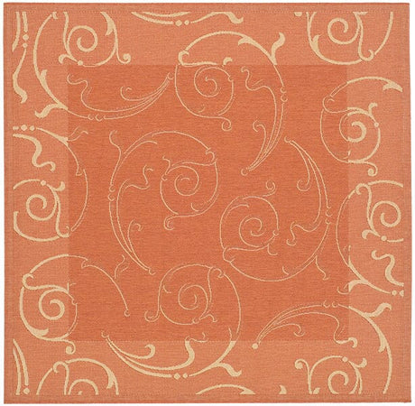 Safavieh Courtyard cy2665 - 3202 Terracotta / Natural Rugs - Safavieh - cy2665 - 3202 - 7sq