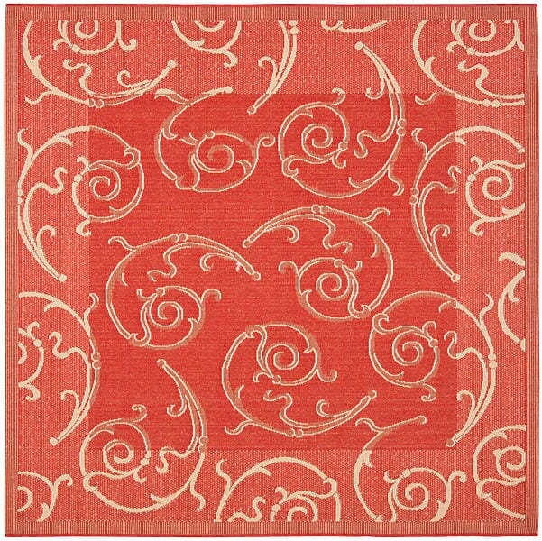 Safavieh Courtyard Cy2665 - 3707 Red / Natural Rugs - Safavieh - cy2665 - 3707 - 7sq