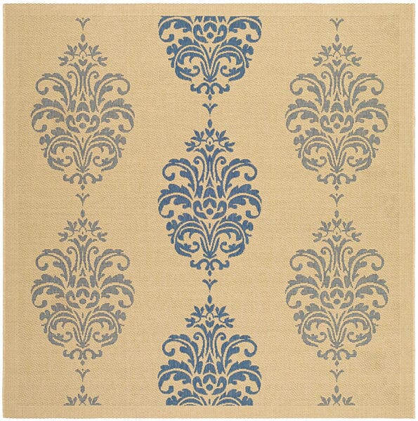 Safavieh Courtyard cy2720 - 3101 Natural / Blue Rugs - Safavieh - cy2720 - 3101 - 7sq