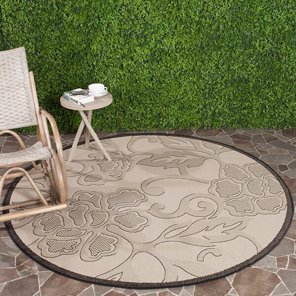 Safavieh Courtyard cy2726 - 3901 Sand / Black Rugs - Safavieh - cy2726 - 3901 - 5r