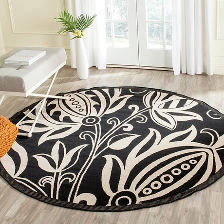 Safavieh Courtyard cy2961 - 3908 Black / Sand Rugs - Safavieh - cy2961 - 3908 - 7sq