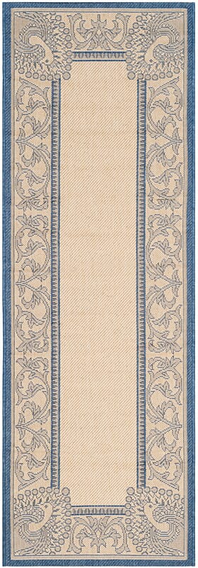 Safavieh Courtyard cy2965 - 3101 Natural / Blue Rugs - Safavieh - cy2965 - 3101 - 210