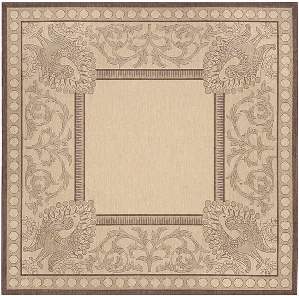 Safavieh Courtyard cy2965 - 3401 Natural / Chocolate Rugs - Safavieh - cy2965 - 3401 - 7sq
