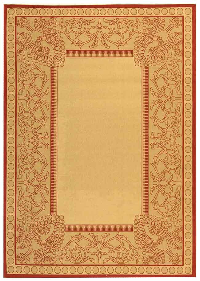 Safavieh Courtyard cy2965 - 3701 Natural / Red Rugs - Safavieh - cy2965 - 3701 - 6