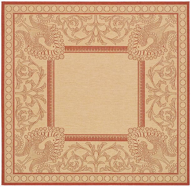 Safavieh Courtyard cy2965 - 3701 Natural / Red Rugs - Safavieh - cy2965 - 3701 - 7sq