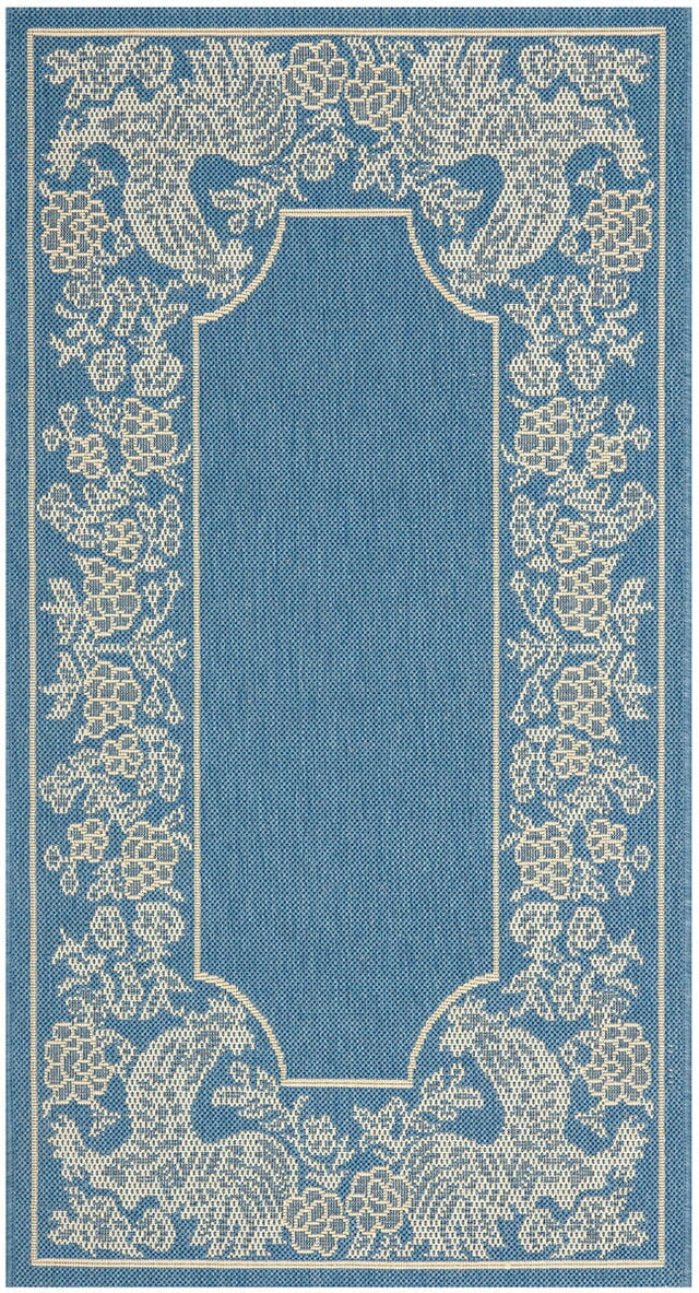 Safavieh Courtyard Cy3305 - 3103 Blue / Natural Rugs - Safavieh - cy3305 - 3103 - 5r