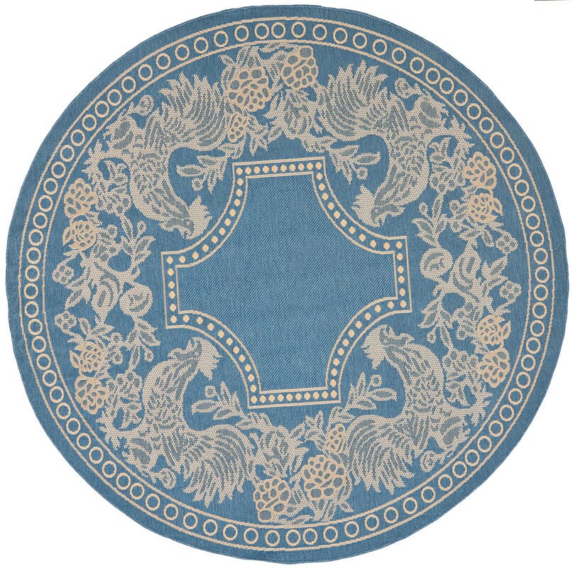 Safavieh Courtyard Cy3305 - 3103 Blue / Natural Rugs - Safavieh - cy3305 - 3103 - 5r