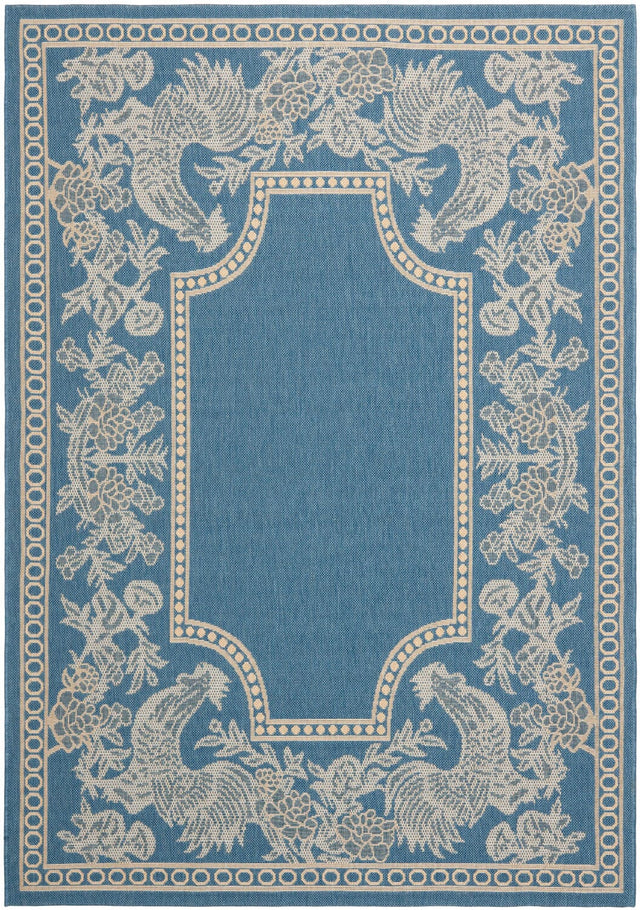 Safavieh Courtyard Cy3305 - 3103 Blue / Natural Rugs - Safavieh - cy3305 - 3103 - 5r