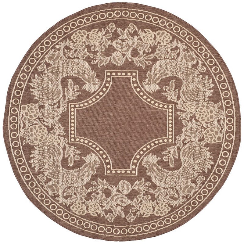 Safavieh Courtyard Cy3305 - 3409 Chocolate / Natural Rugs - Safavieh - cy3305 - 3409 - 5r