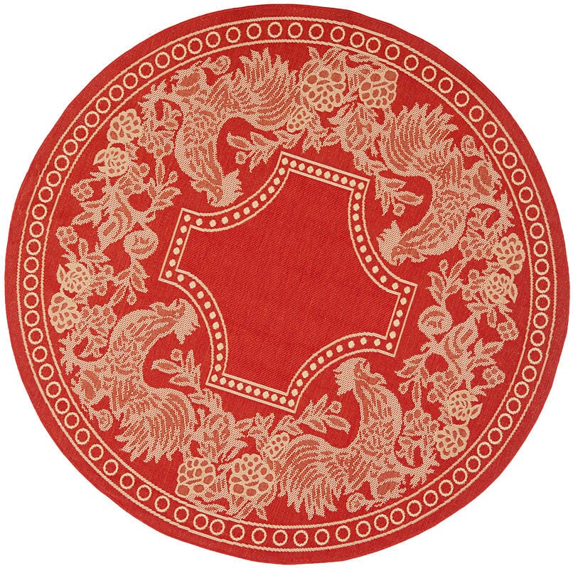 Safavieh Courtyard Cy3305 - 3707 Red / Natural Rugs - Safavieh - cy3305 - 3707 - 5r