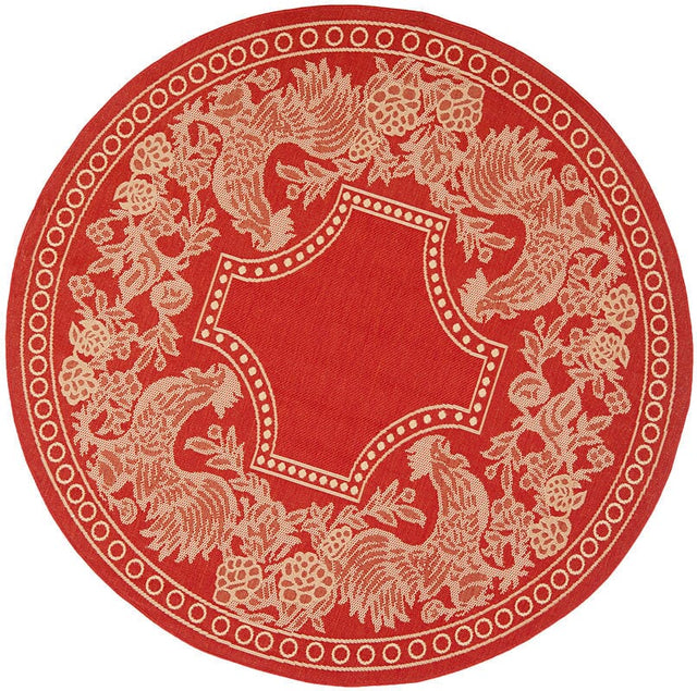 Safavieh Courtyard Cy3305 - 3707 Red / Natural Rugs - Safavieh - cy3305 - 3707 - 5r