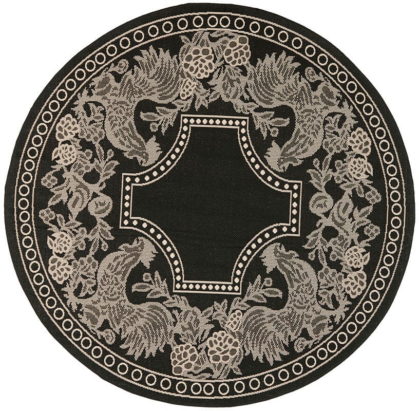 Safavieh Courtyard Cy3305 - 3908 Black / Sand Rugs - Safavieh - cy3305 - 3908 - 5r
