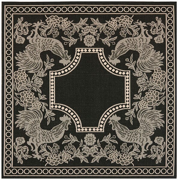 Safavieh Courtyard Cy3305 - 3908 Black / Sand Rugs - Safavieh - cy3305 - 3908 - 7sq