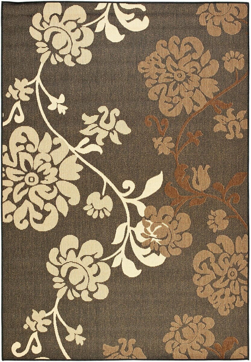 Safavieh Courtyard Cy4027D Black Natural / Brown Rugs - Safavieh - cy4027d - 5r