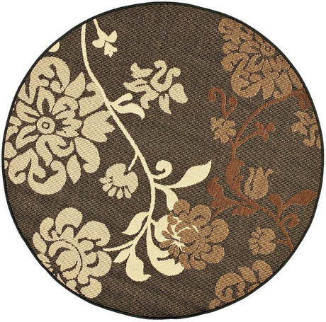 Safavieh Courtyard Cy4027D Black Natural / Brown Rugs - Safavieh - cy4027d - 5r