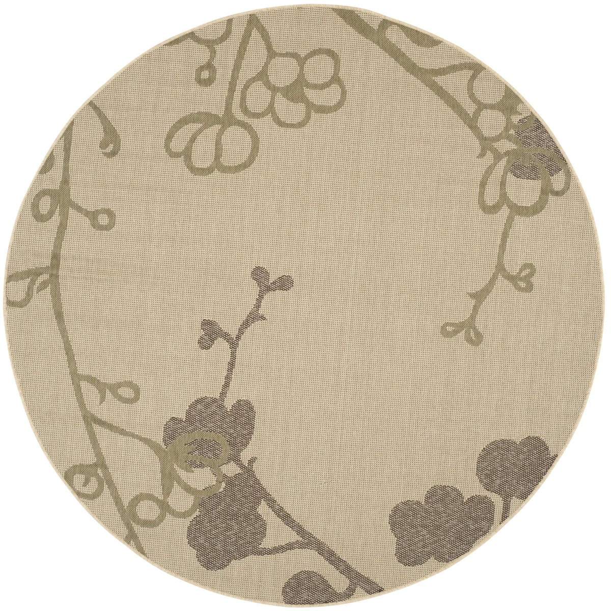 Safavieh Courtyard 6'-7" x 6'-7" Rug in Natural / Olive