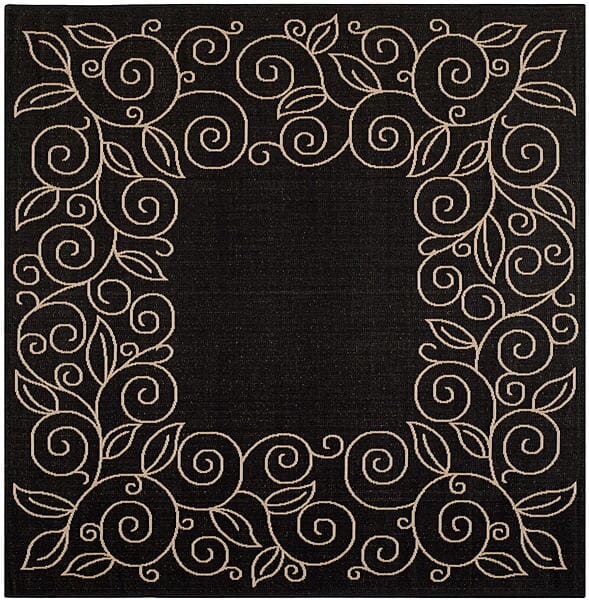 Safavieh Courtyard cy5139d Black / Sand Rugs - Safavieh - cy5139d - 7sq