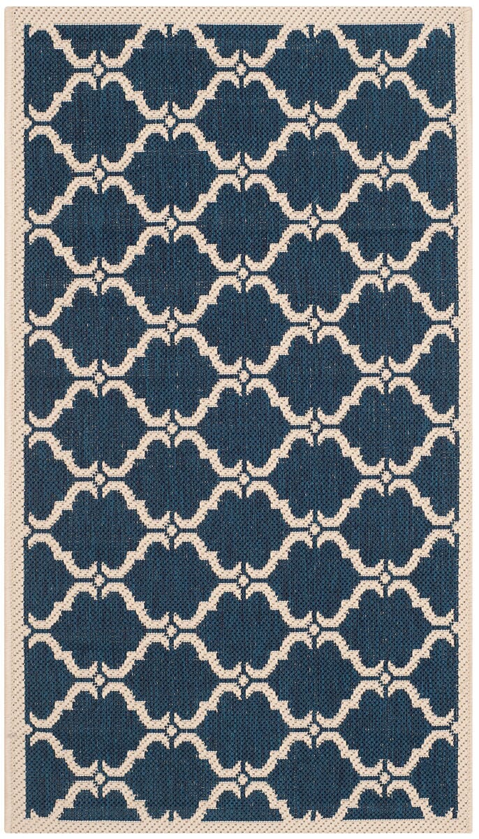 Safavieh Courtyard Cy6009 - 268 Navy / Beige Rugs - Safavieh - cy6009 - 268 - 5r