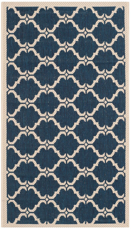 Safavieh Courtyard Cy6009 - 268 Navy / Beige Rugs - Safavieh - cy6009 - 268 - 5r