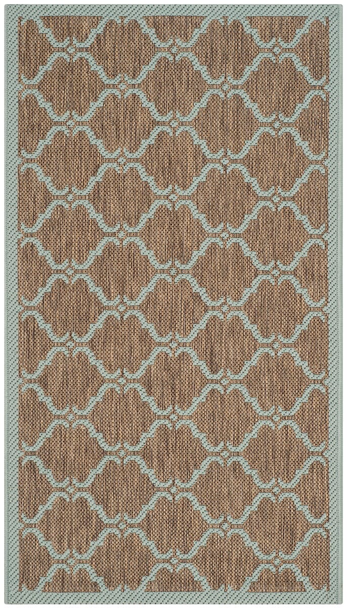 Safavieh Courtyard Cy6009 - 337 Brown / Aqua Rugs - Safavieh - cy6009 - 337 - 5r