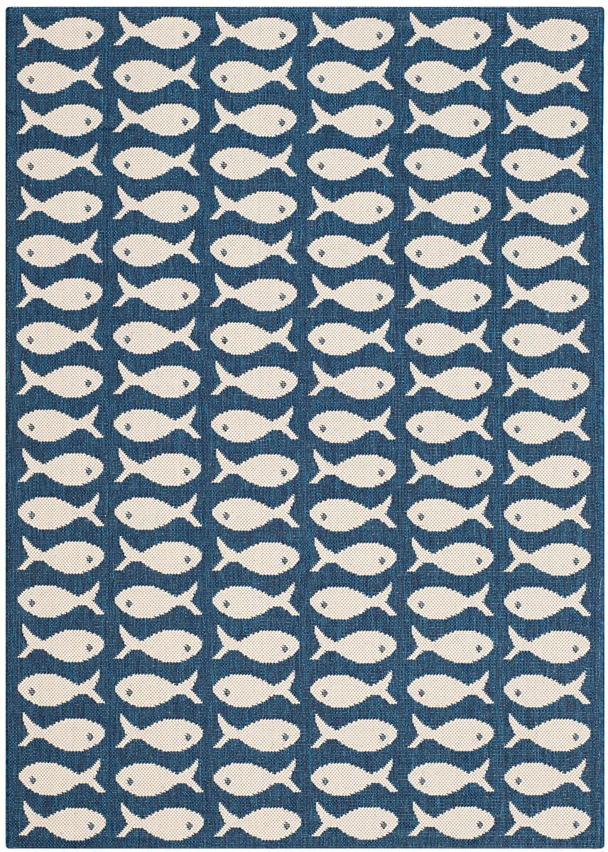 Safavieh Courtyard Cy6013 - 268 Navy / Beige Rugs - Safavieh - cy6013 - 268 - 4