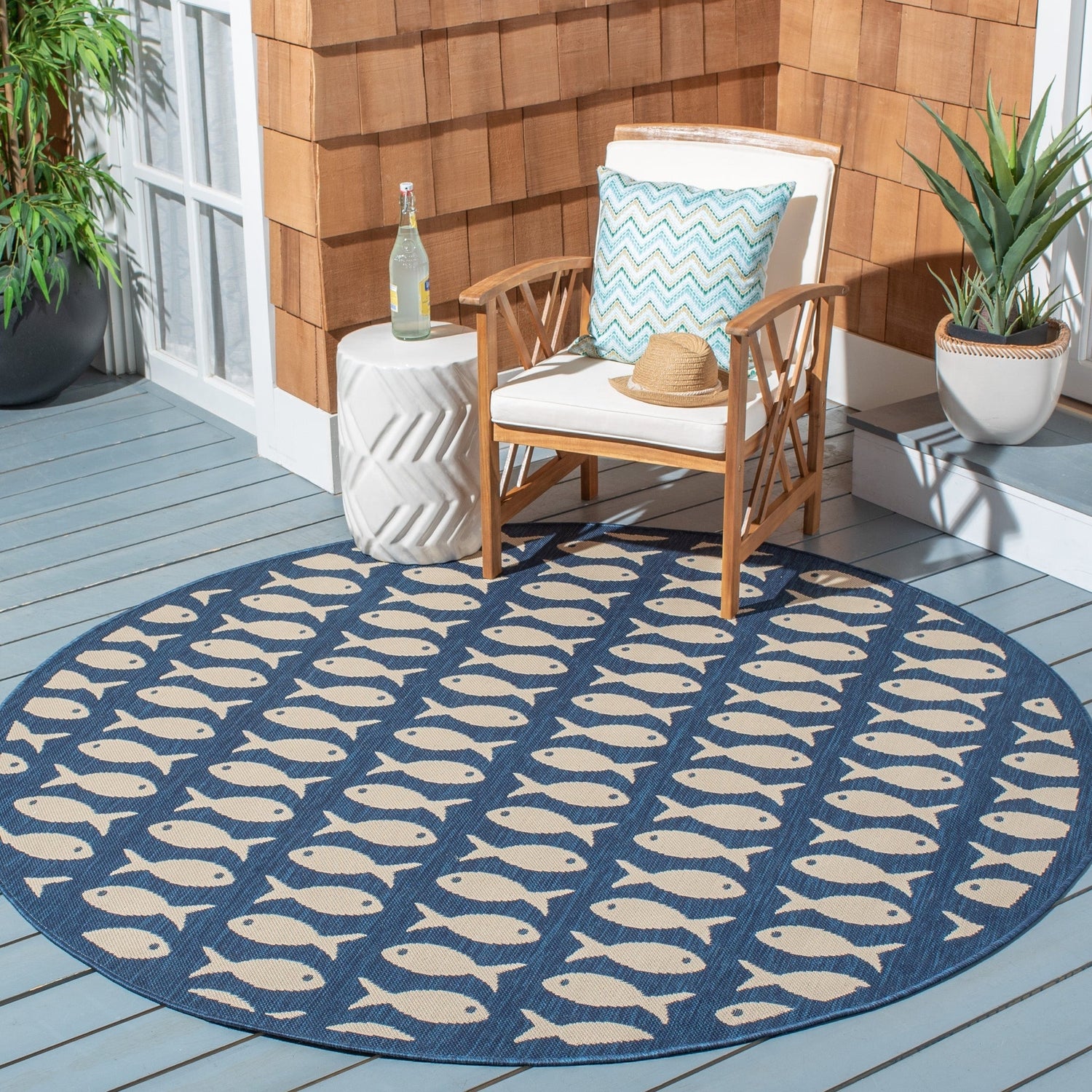 Safavieh Courtyard Cy6013 Navy/Beige Rug - Safavieh - cy6013 - 268 - 3