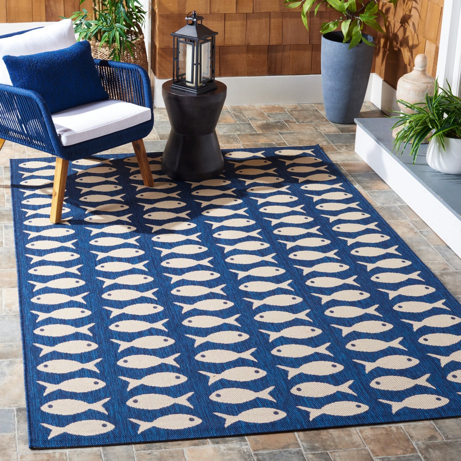 Safavieh Courtyard Cy6013 Navy/Beige Rug - Safavieh - cy6013 - 268 - 4r