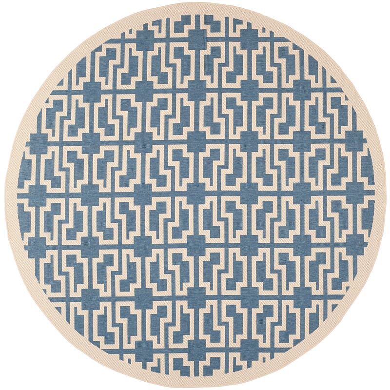 Safavieh Courtyard Cy6015 - 243 Blue / Beige Rugs - Safavieh - cy6015 - 243 - 8r
