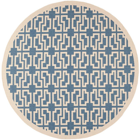 Safavieh Courtyard Cy6015 - 243 Blue / Beige Rugs - Safavieh - cy6015 - 243 - 8r