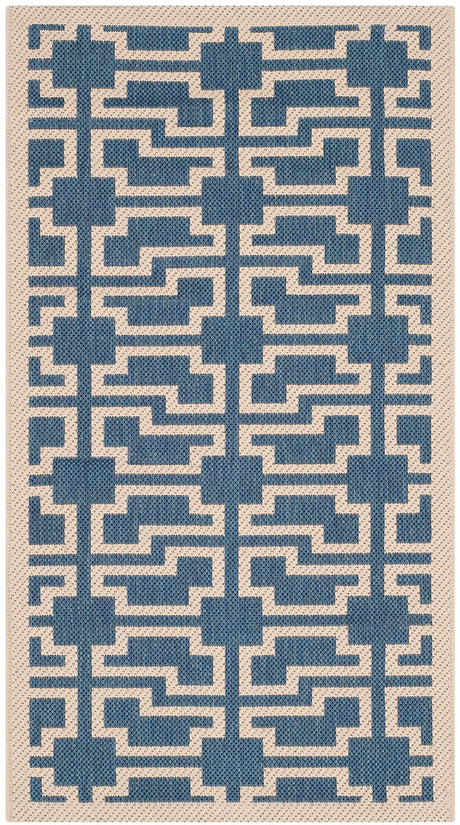 Safavieh Courtyard Cy6015 - 243 Blue / Beige Rugs - Safavieh - cy6015 - 243 - 8r