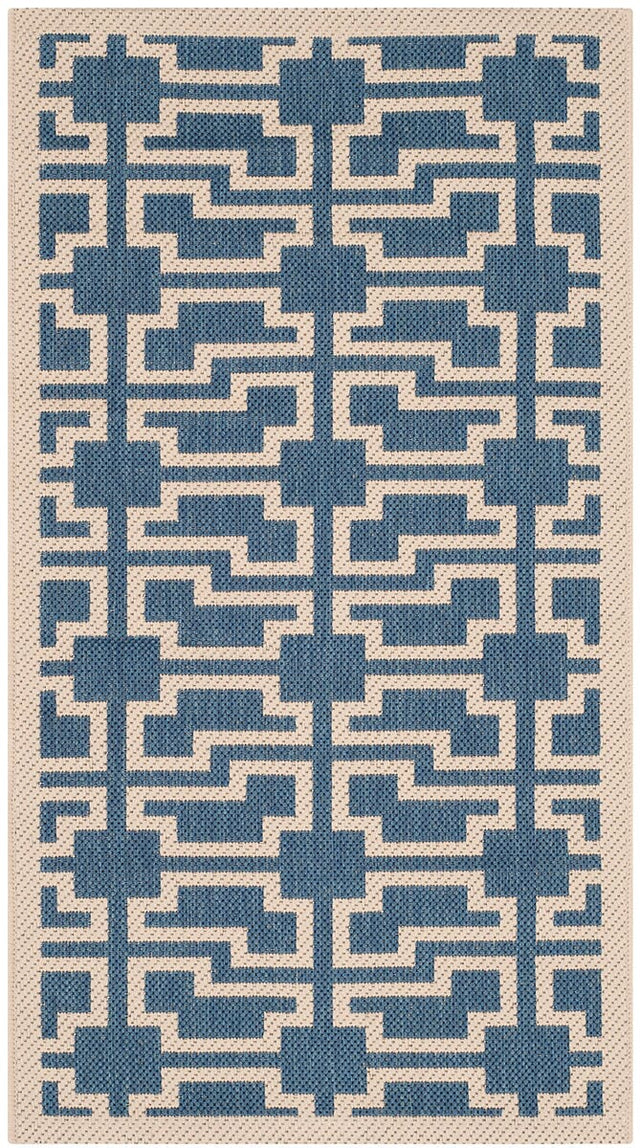 Safavieh Courtyard Cy6015 - 243 Blue / Beige Rugs - Safavieh - cy6015 - 243 - 8r