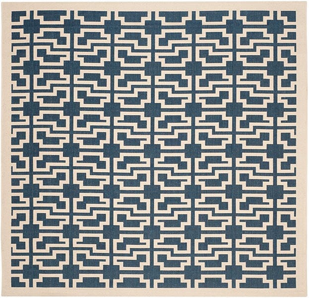 Safavieh Courtyard Cy6015 - 268 Navy / Beige Rugs - Safavieh - cy6015 - 268 - 8sq