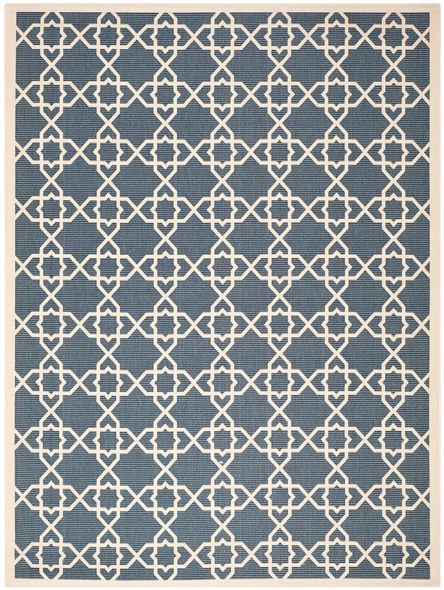 Safavieh Courtyard Cy6032 - 268 Navy / Beige Rugs - Safavieh - cy6032 - 268 - 5r