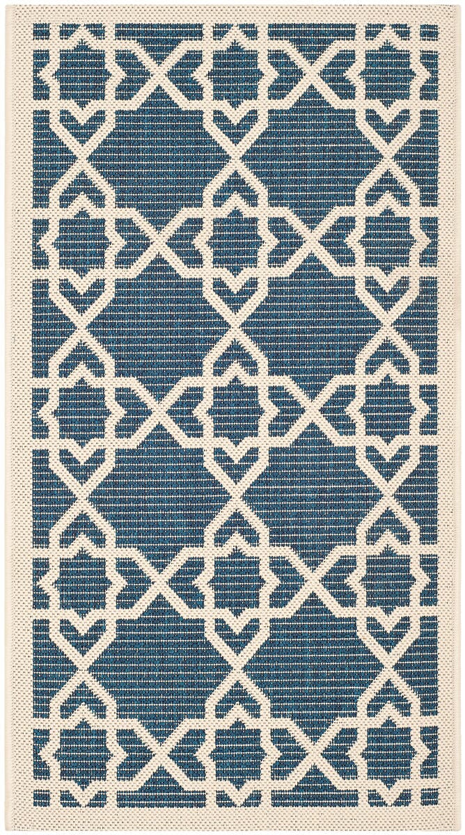 Safavieh Courtyard Cy6032 - 268 Navy / Beige Rugs - Safavieh - cy6032 - 268 - 5r