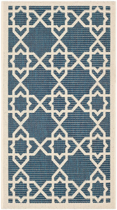 Safavieh Courtyard Cy6032 - 268 Navy / Beige Rugs - Safavieh - cy6032 - 268 - 5r