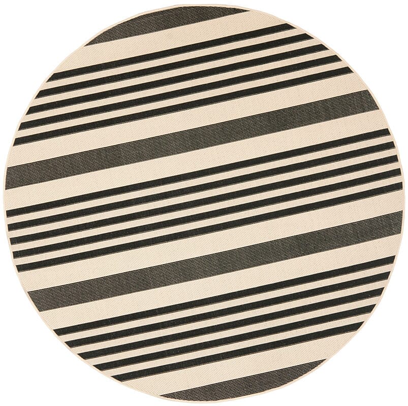 Safavieh Courtyard Cy6062 - 216 Black / Bone Rugs - Safavieh - cy6062 - 216 - 5r
