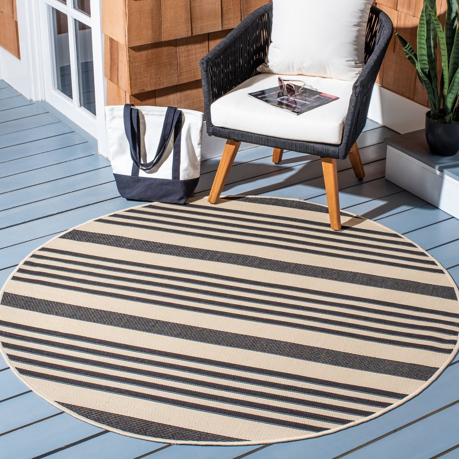 Safavieh Courtyard Cy6062 Black/Bone Rug - Safavieh - cy6062 - 216 - 4r