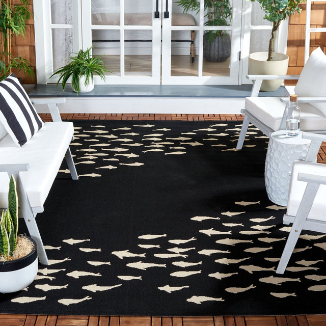 Safavieh Courtyard Cy6077 - 25621 Black/Beige Rug - Safavieh - cy6077 - 25621 - 5