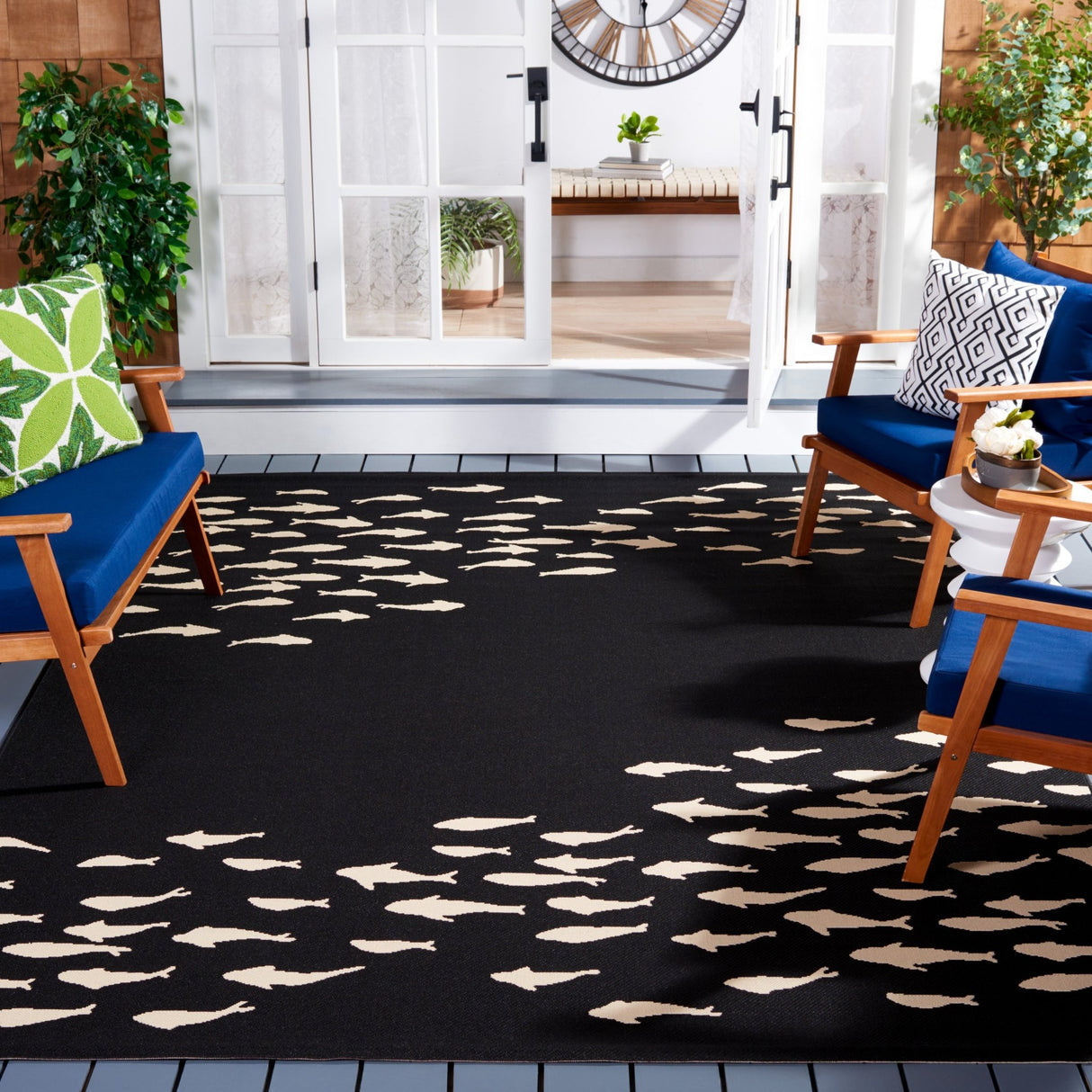 Safavieh Courtyard Cy6077 - 25621 Black/Beige Rug - Safavieh - cy6077 - 25621 - 5