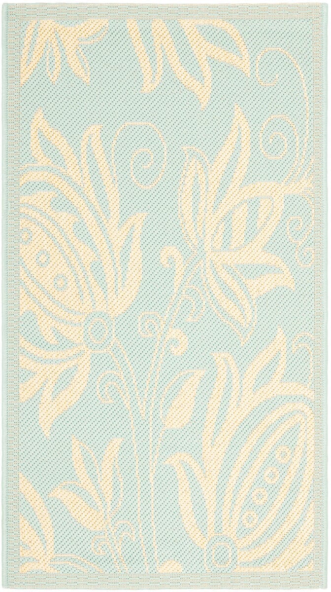 Safavieh Courtyard Cy6109 - 25 Aqua / Cream Rugs - Safavieh - cy6109 - 25 - 2