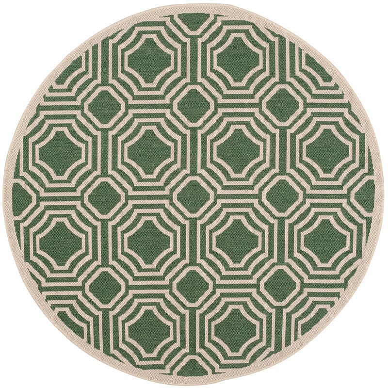 Safavieh Courtyard Cy6112 - 332 Dark Green / Beige Rugs - Safavieh - cy6112 - 332 - 5r