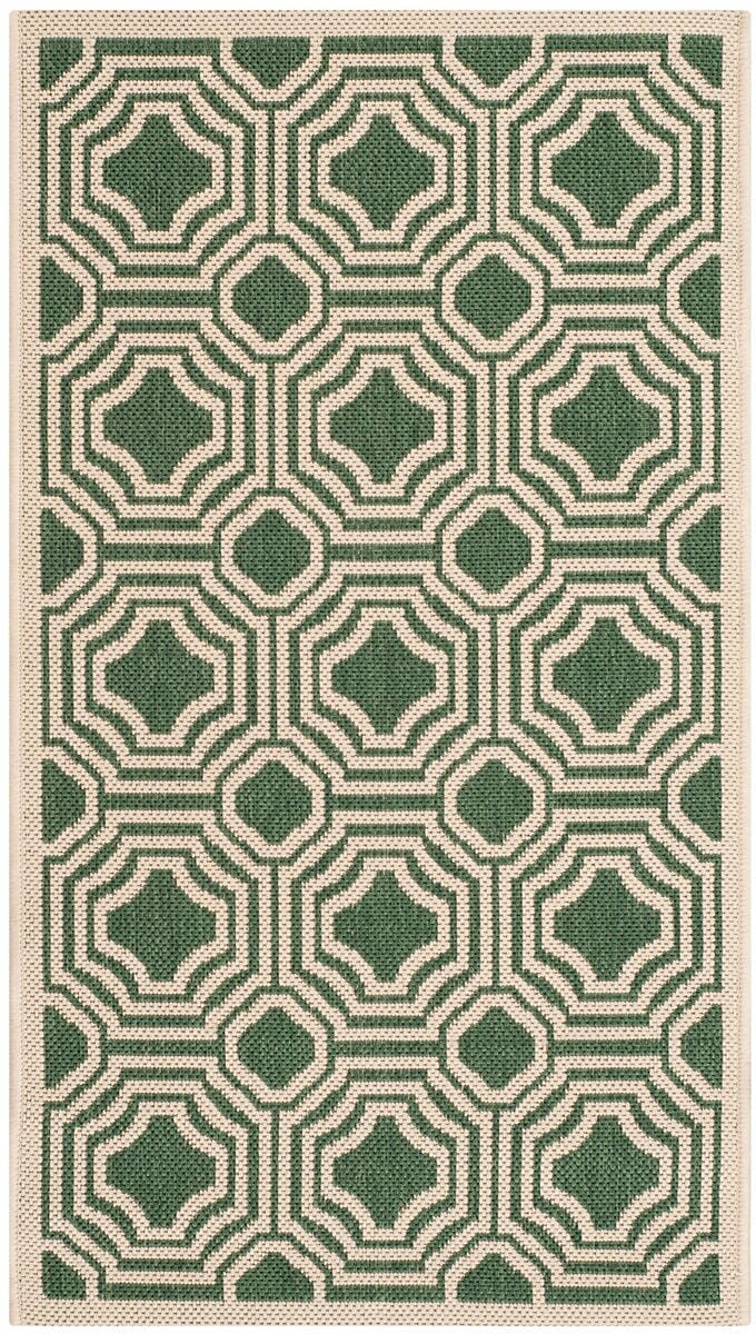 Safavieh Courtyard Cy6112 - 332 Dark Green / Beige Rugs - Safavieh - cy6112 - 332 - 5r